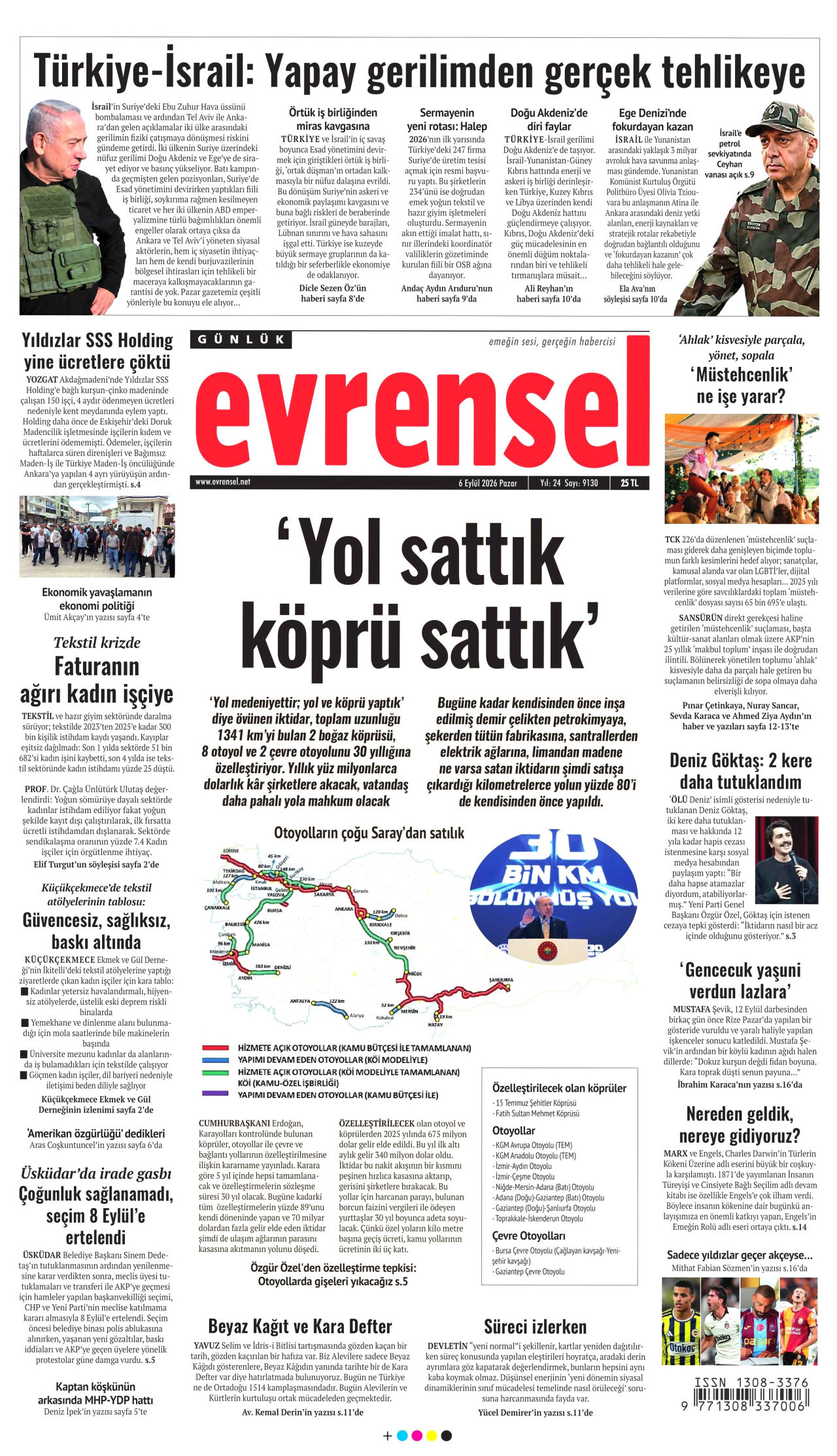 Evrensel Gazetesi gazetesi manşeti