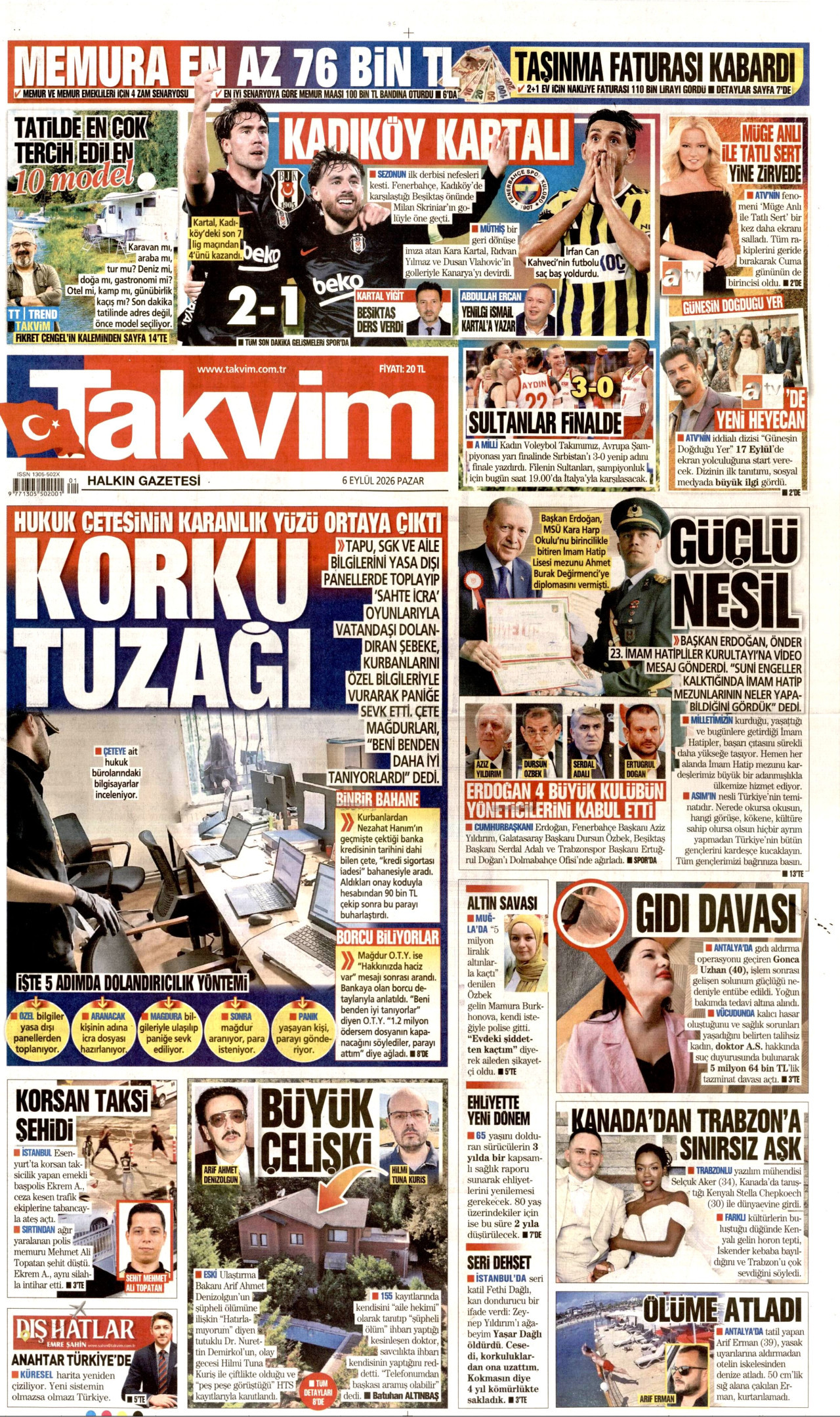 Takvim Gazetesi gazetesi manşeti